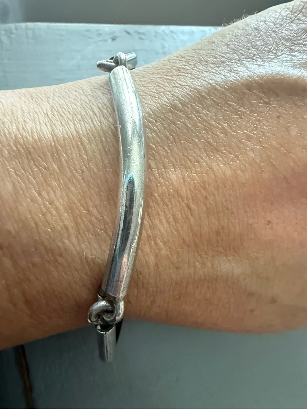 925 Sterling Silver Toggle Black Leather Bracelet